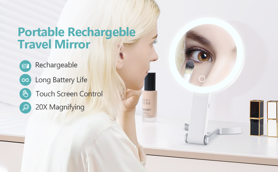 MIYADIVA Magnifying Mirror with Light,20X Magnifying Makeup