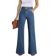 Sidefeel Womens Wide Leg Jeans Casual Baggy High Waisted Stretch Denim Pants