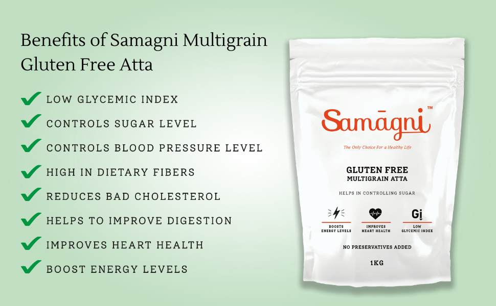 Samagni Multigrain Gluten Free Atta 1 kg Diabetic Friendly Atta
