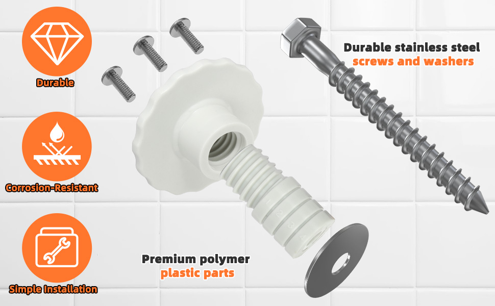 Grab Bar Mounting Kit, Grab Bar Anchors for Installing Grab