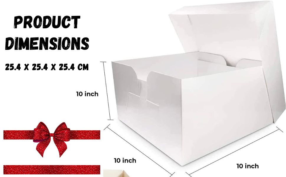 White Tall Cake Box 10x10x10 Inches Cake Boxes/Gift Box With Lid