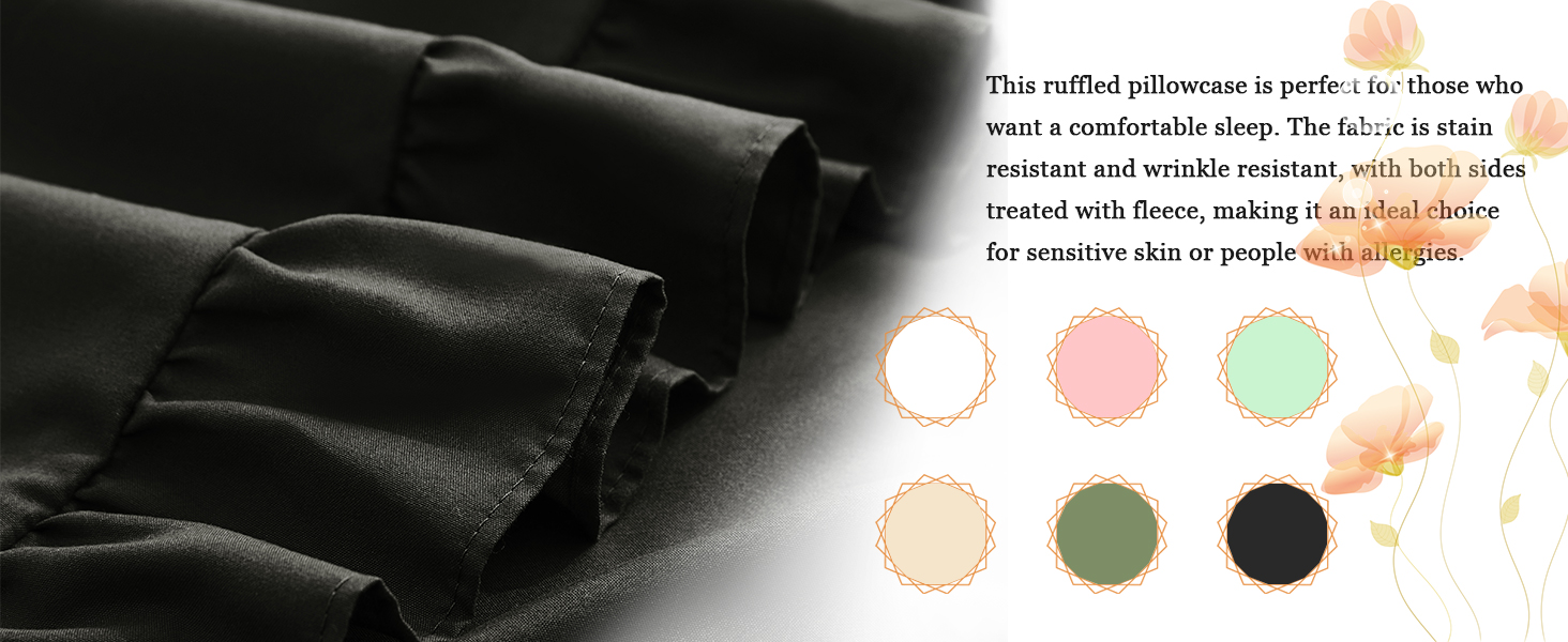 KKJIAF Ruffle Pillow Cases Standard Size Set of 2, Ruffled