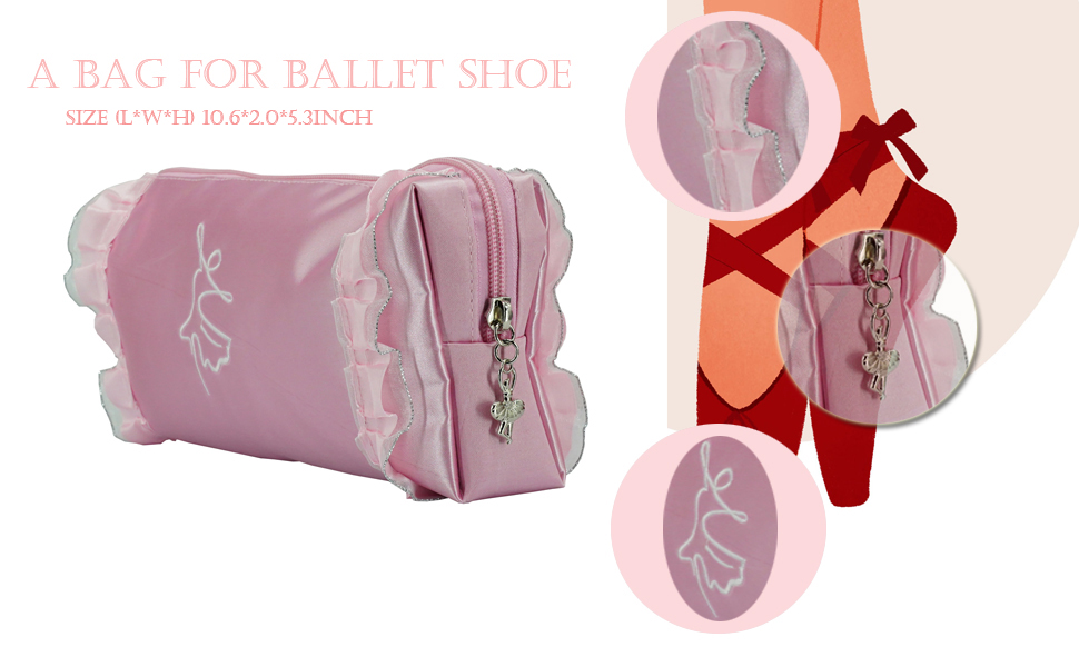 Amazon.com: Womens Pink Cute Ballet Class Pointe Shoe Bag