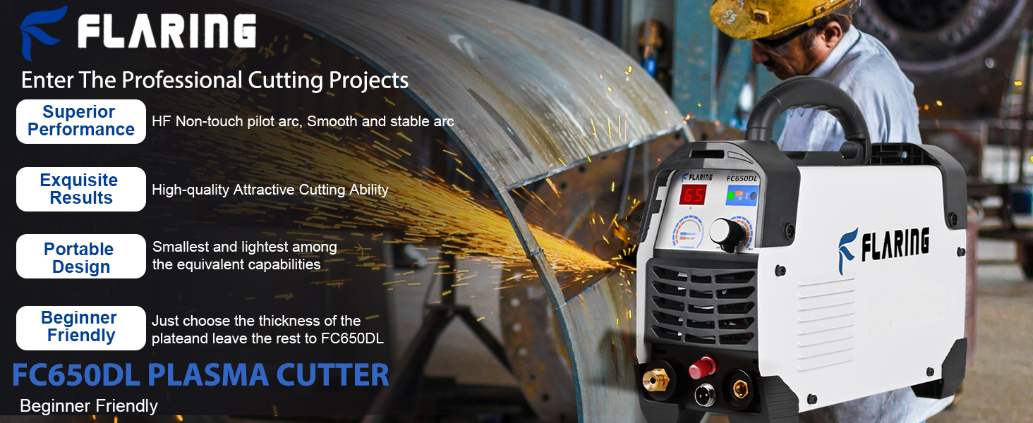 FLARING Plasma Cutter,65A Non-Touch Pilot Arc Plasma Cutter