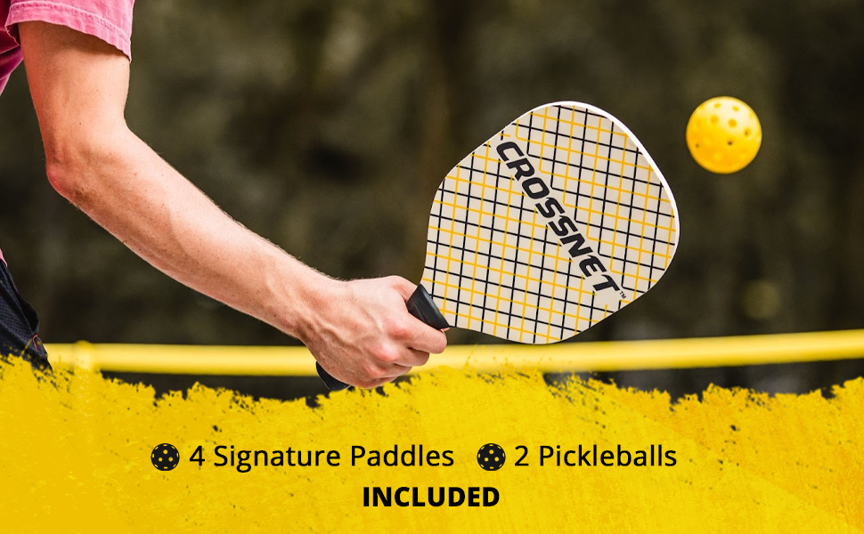 Pickleball Set with Net 4 Square Pickleball Net