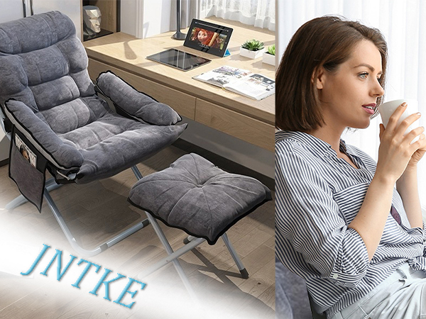 Amazon.com: JNTKE Lazy Chair with Ottoman, 3 Backrest Angle