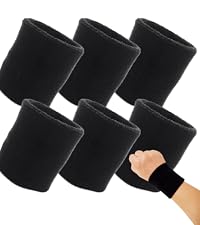 リストバンド　グレー　1個 Amazon | リストバンド 6個セット 黒 吸水 【適度な厚み】 汗
