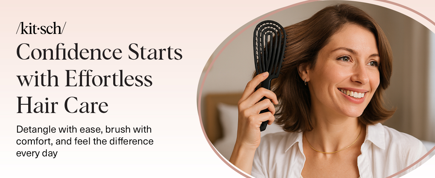 Flexible Hair Brush for Women and Men Adults & Kids Ulta-Smooth Bristles for Wet or Dry Strands