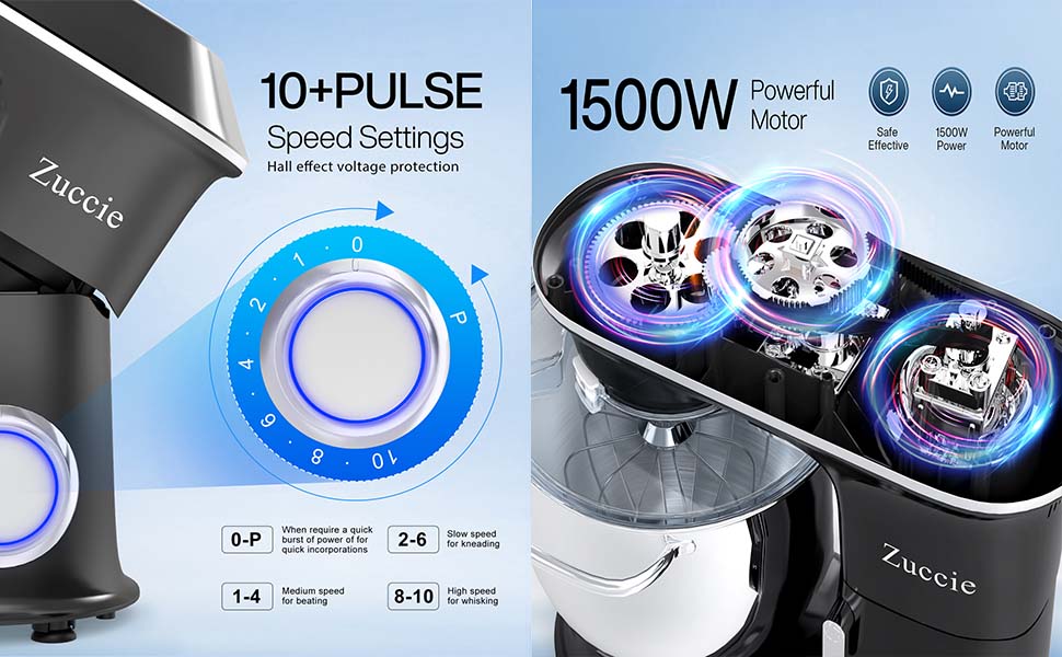 Zuccie 3IN1 Stand Mixer, 660W Mixers Kitchen Electric