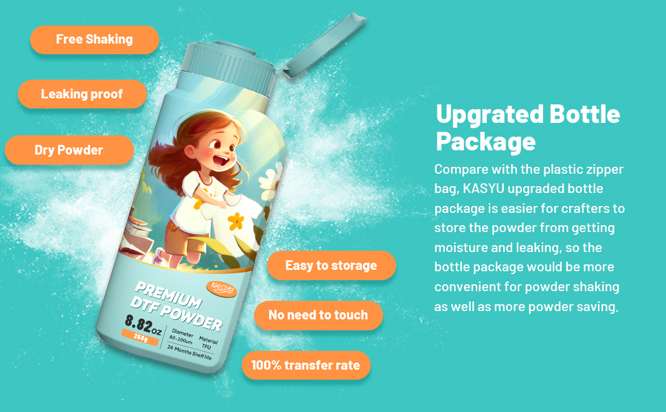 KASYU DTF Powder for All Sublimation DTF Printer, 1000g / 35.2oz DTF Transfer Powder