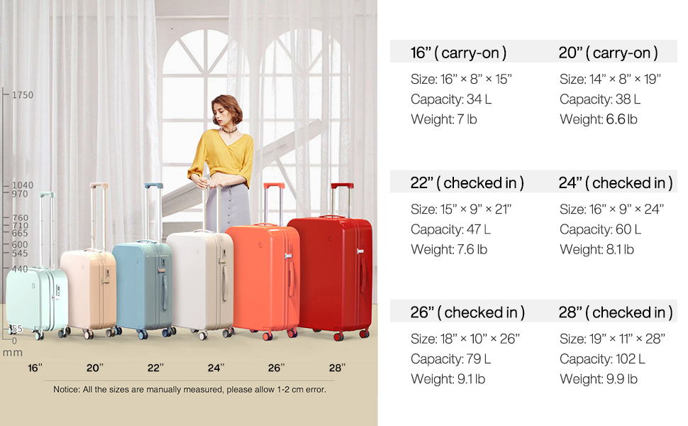 Amazon.com | Suitcase Luggage with Spinner Wheels, Hanke Hardside ...