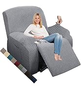 MAXIJIN Newest Recliner Slipcovers for Living Room 4 Pieces Stretch Jacquard Recliner Chair Cover...
