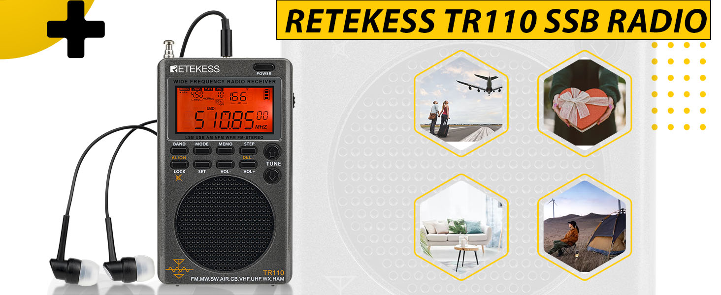 Retekess TR110 Portable Digital Radio,Mini Pocket Radio,FM/SW/MW/SSB ...