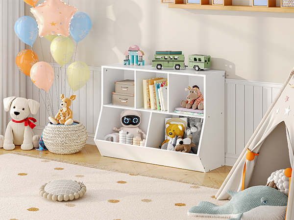 Amazon.com: HOOBRO Kids Bookshelf, Bookcase Footboard, Toy