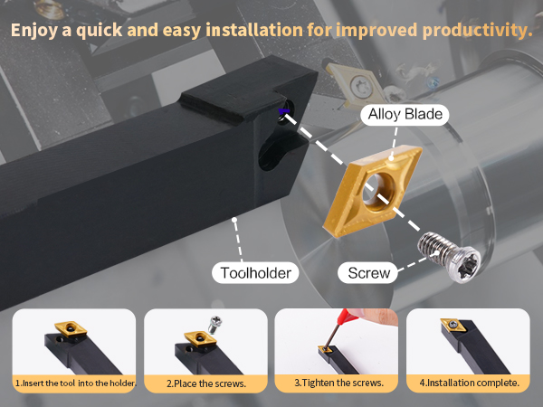 CHAWNIAO Indexable Lathe Turning Tool 21Pcs Kit 3/8