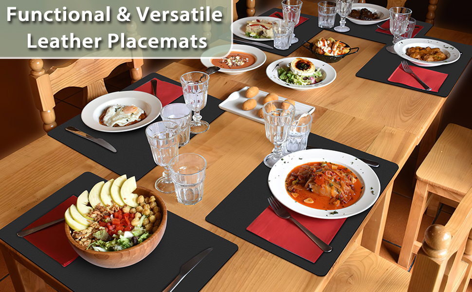 BARTHKIT Placemats Set of 4, Heat Resistant Luxury Leather Placemats