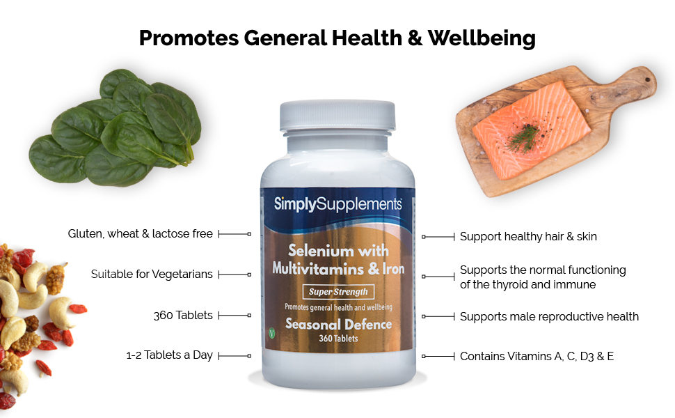 Selenium 220mcg with Multivitamins & Iron 100 NRV 360 Tablets