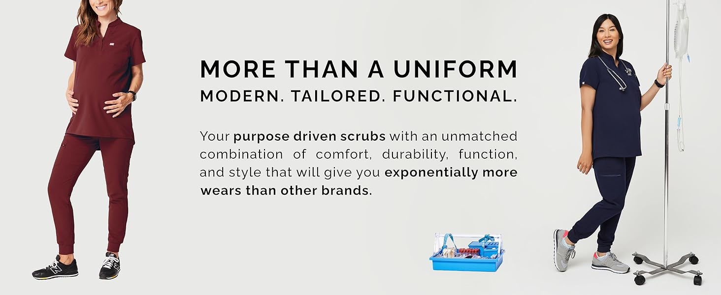 FIGS Kitale Maternity Scrub Top for Women — Mandarin Collar