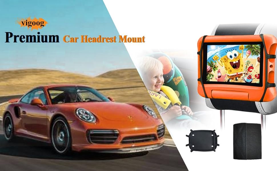 Portable car headrest tablet moumt holder
