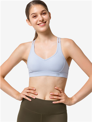 ブラック V ネック トライアングルスポーツブラ AlO Yoga パッド付きM Airlift Ribbed Jump Start V-Neck Bra - Black | ALO