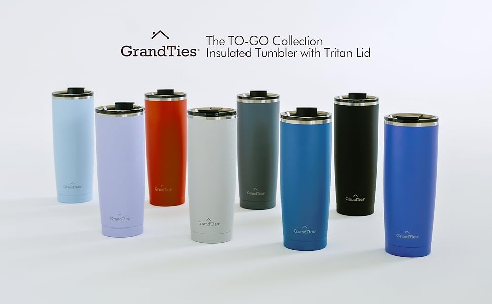 GrandTies_20oz To-Go Insulated Tumbler with Tritan Lid_Main Image