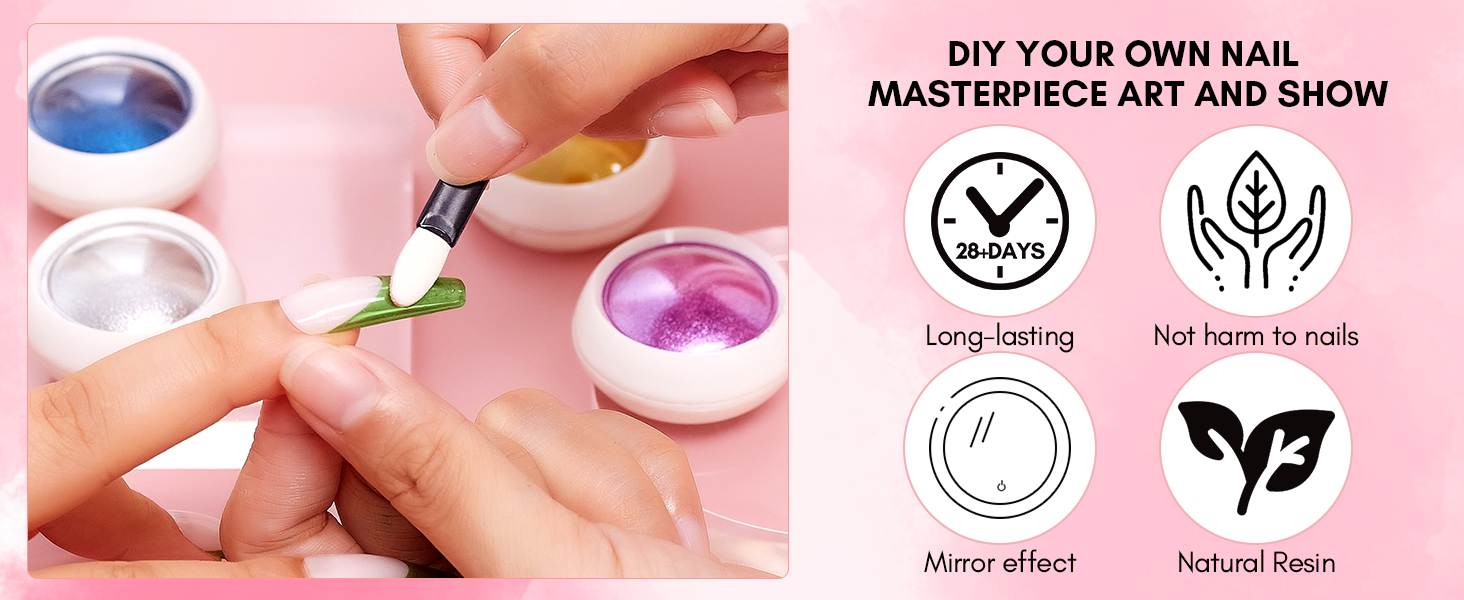 chrome nail powder for gel