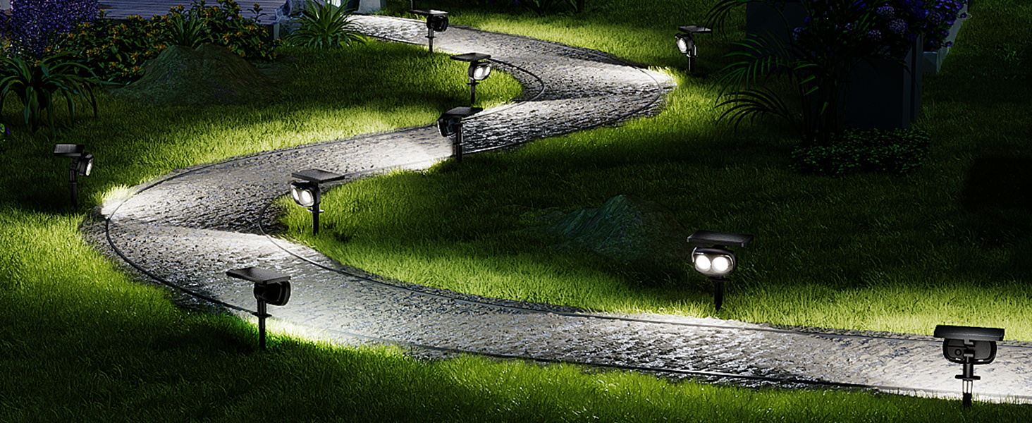 yard lights outdoor solar powered