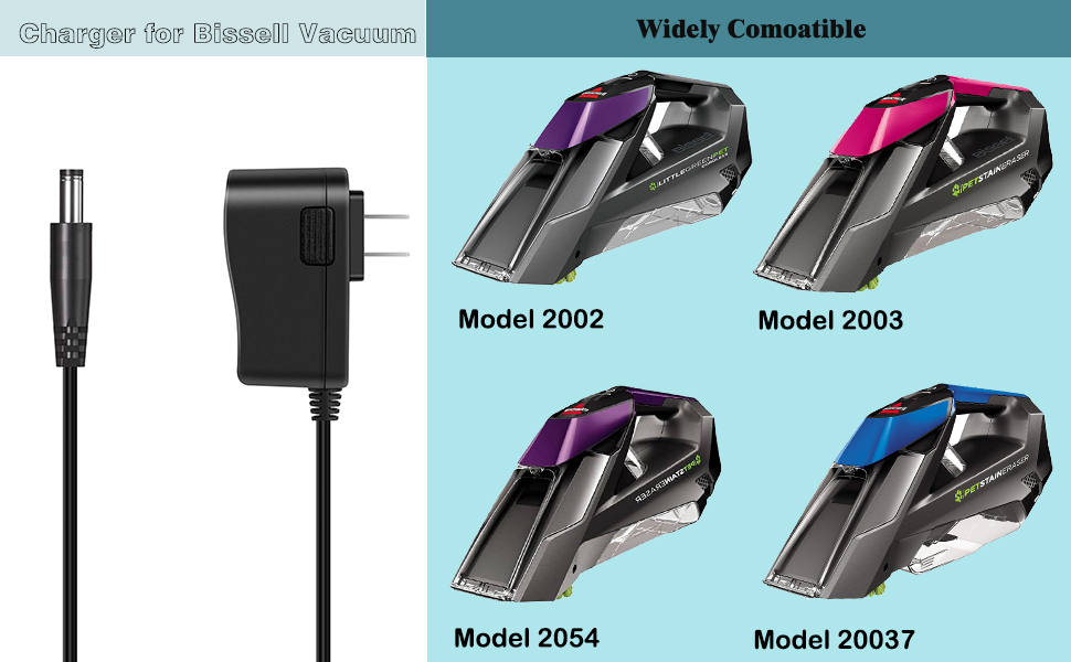 Charger for Bissell 20037 2054 2003 2003A 2003T 2003R Pet
