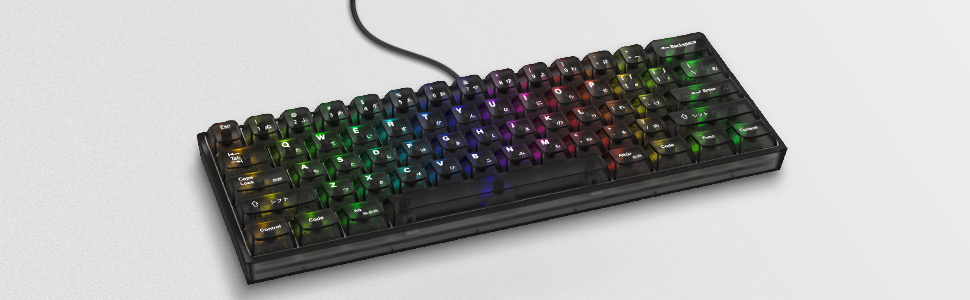 black clear japanese keycaps 60 percent
