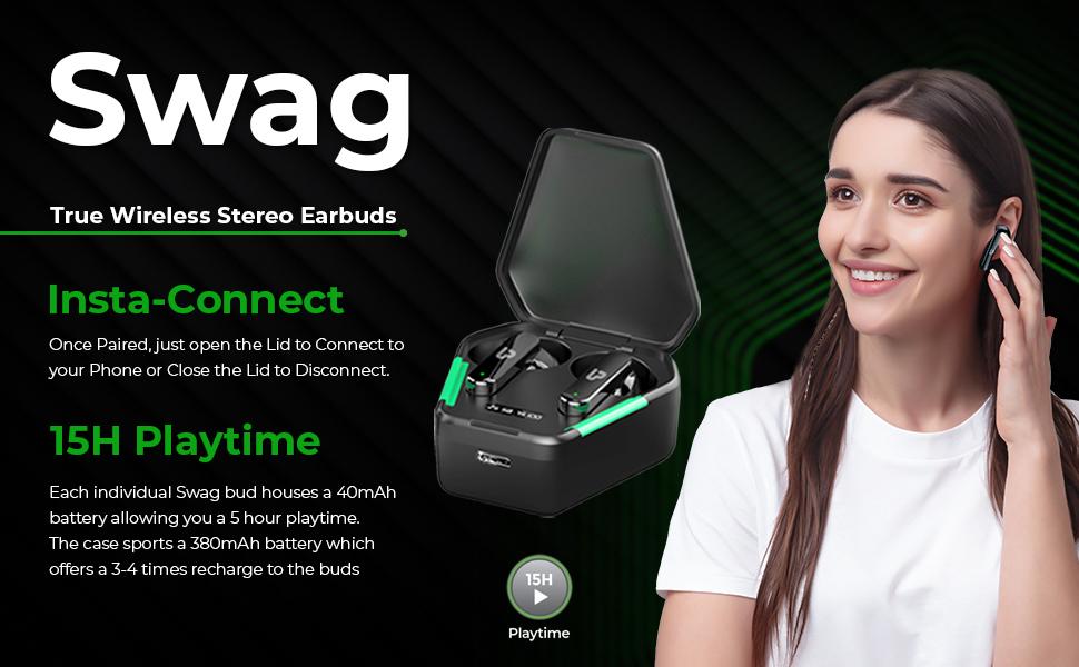 UltraProlink Swag UM1040 Truly Wireless Bluetooth Earbuds with Mic