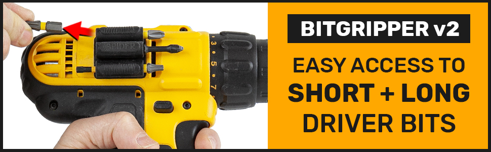 Spider BitGripper v2 allows you to easily access short and long driver bits on your drill & driver!