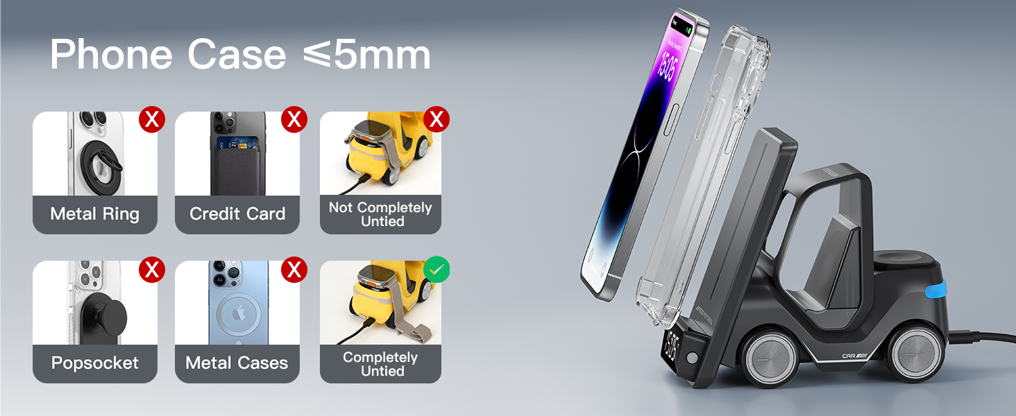 ESSAGER Wireless Charging Station with Alarm Clock, Night