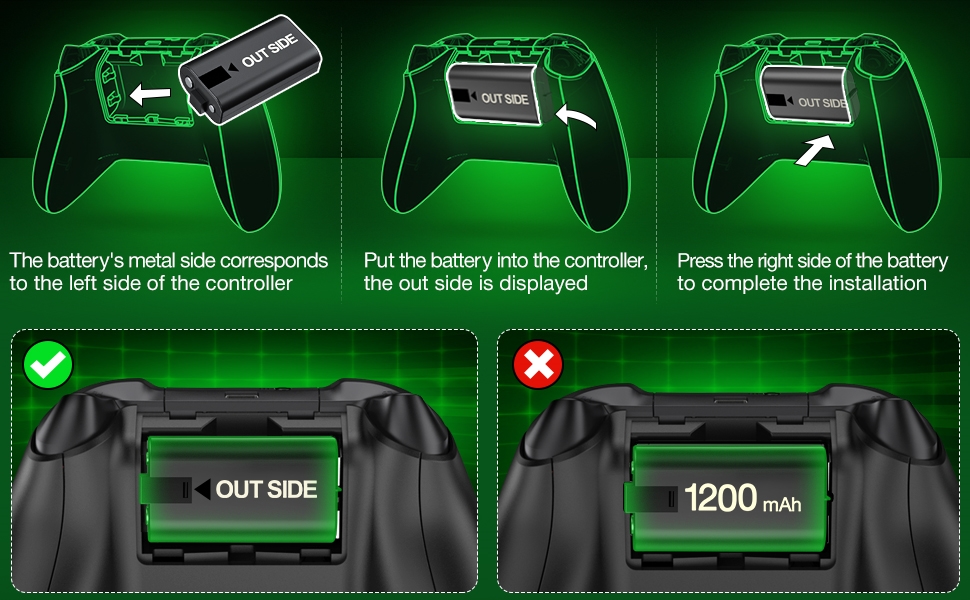 Rechargeable Xbox One Controller Battery Pack Charger with