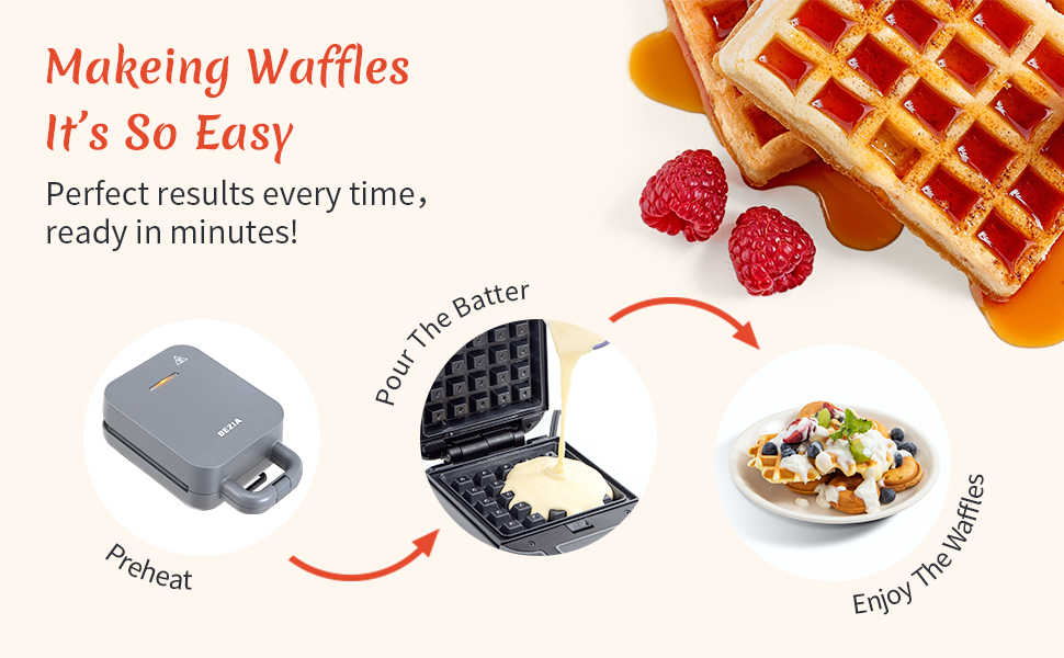 Waffle Maker Sandwich 3 In 1 Mini Waffle Iron Machine With Removable