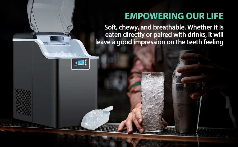 Nugget Ice Maker Countertop, FREE VILLAGE 44Lbs/24H