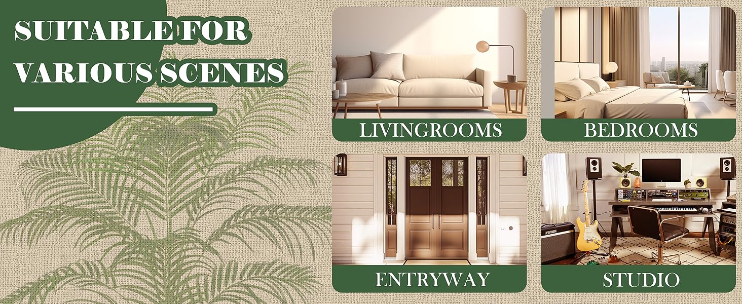 Artificial Fake Palm Tree with 13 Trunks and Real Bark Design, Premium Polyester