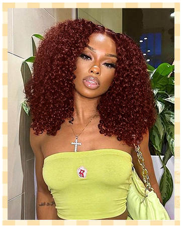 brown curly wig human hair