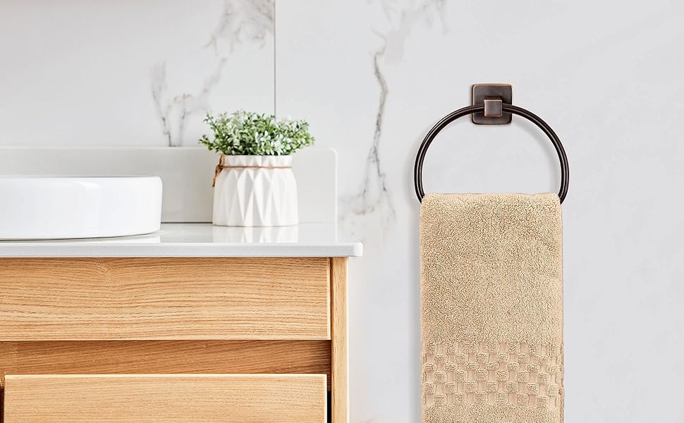 WOLIBEER Bronze Towel Ring,Bathroom Hand Towel Holder Wall