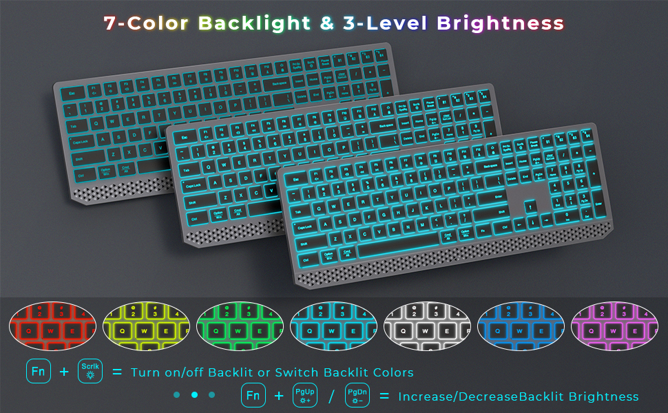 Mua Backlit Bluetooth Keyboard Multiple Devices, Full Size MultiDevice