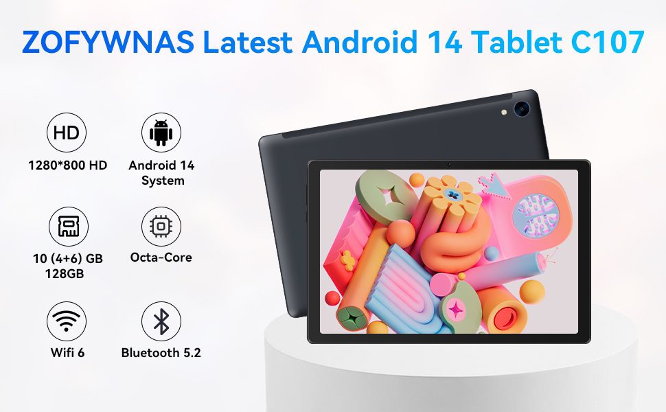Amazon.com : Android 14 Tablet, Octa-Core 10 Inch, 10(4+6