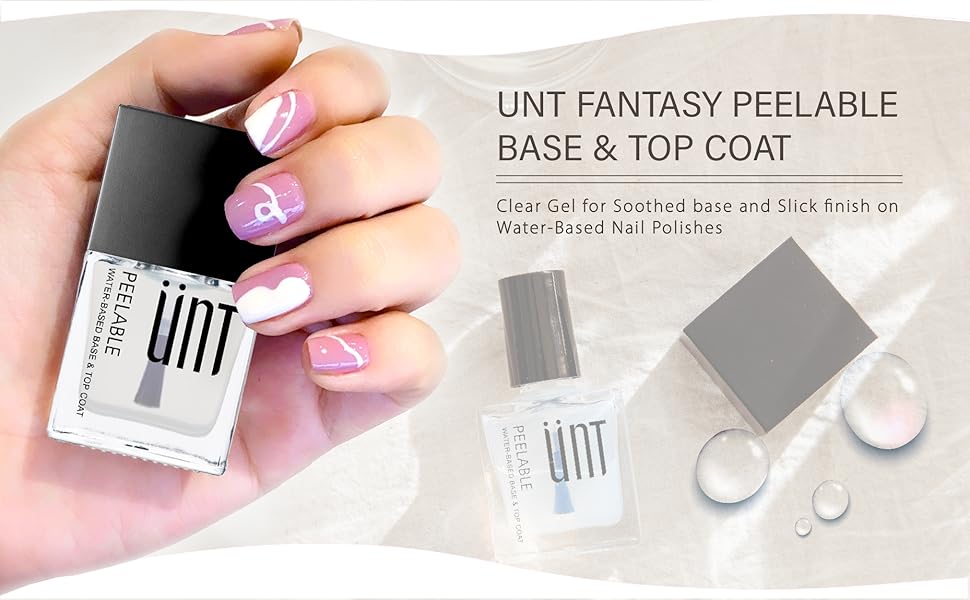 UNT Fantasy Peel Off Base & Top Coat, 2In1 Quick Dry