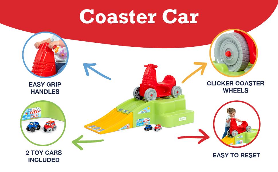Simplay3 Deluxe Race and Ride Kids Downhill Roller Coaster
