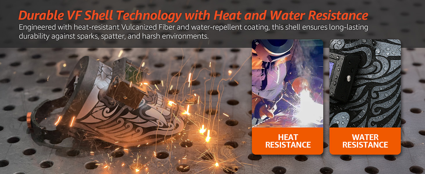 Iconic Weld helmet featuring heat and water resistance for durability in harsh conditions.