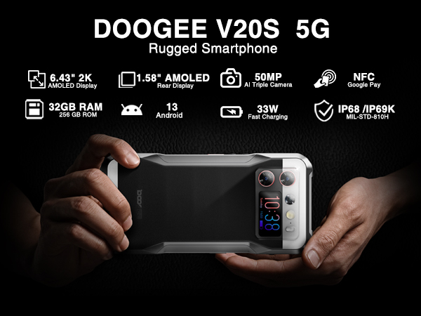 【訳あり】DOOGEE V20 Knight black c80 Amazon.com: DOOGEE V20 Pro 5G Rugged Smartphone,20GB+256GB