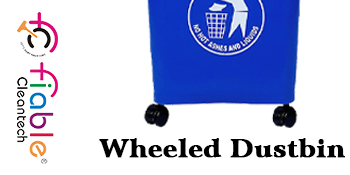 Fiable Cleantech 50 Liter Dustbin With Lid , Wheeled Dustbin , Blue Waste Bin SPN-MX9E8