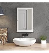 SogesGame Bathroom Medicine Cabinet with Mirror,Wall Mounted Storage Cabinet Mirror Cabinet for B...