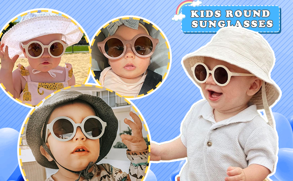 Kids Sunglasses, Retro Cute Round Sunglasses