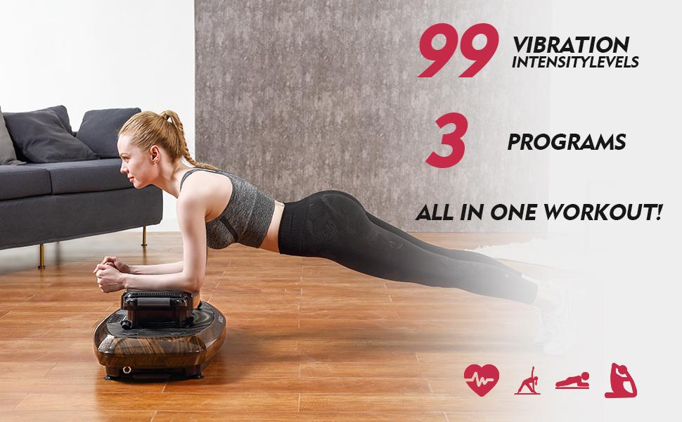 AOKCOS 2 Tiers Vibration Plate Exercise Machine 3D/4D Powerful Motors Oscillation, Full Body