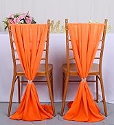 ShinyBeauty Burnt Orange Chiffon Table Runner 29x120 (74x300cm) - Sheer Rustic Table Linen for We...