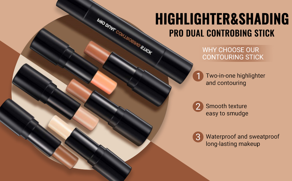 4 Colors Face Cream Contour Contouring Bronzer Concealer Stick